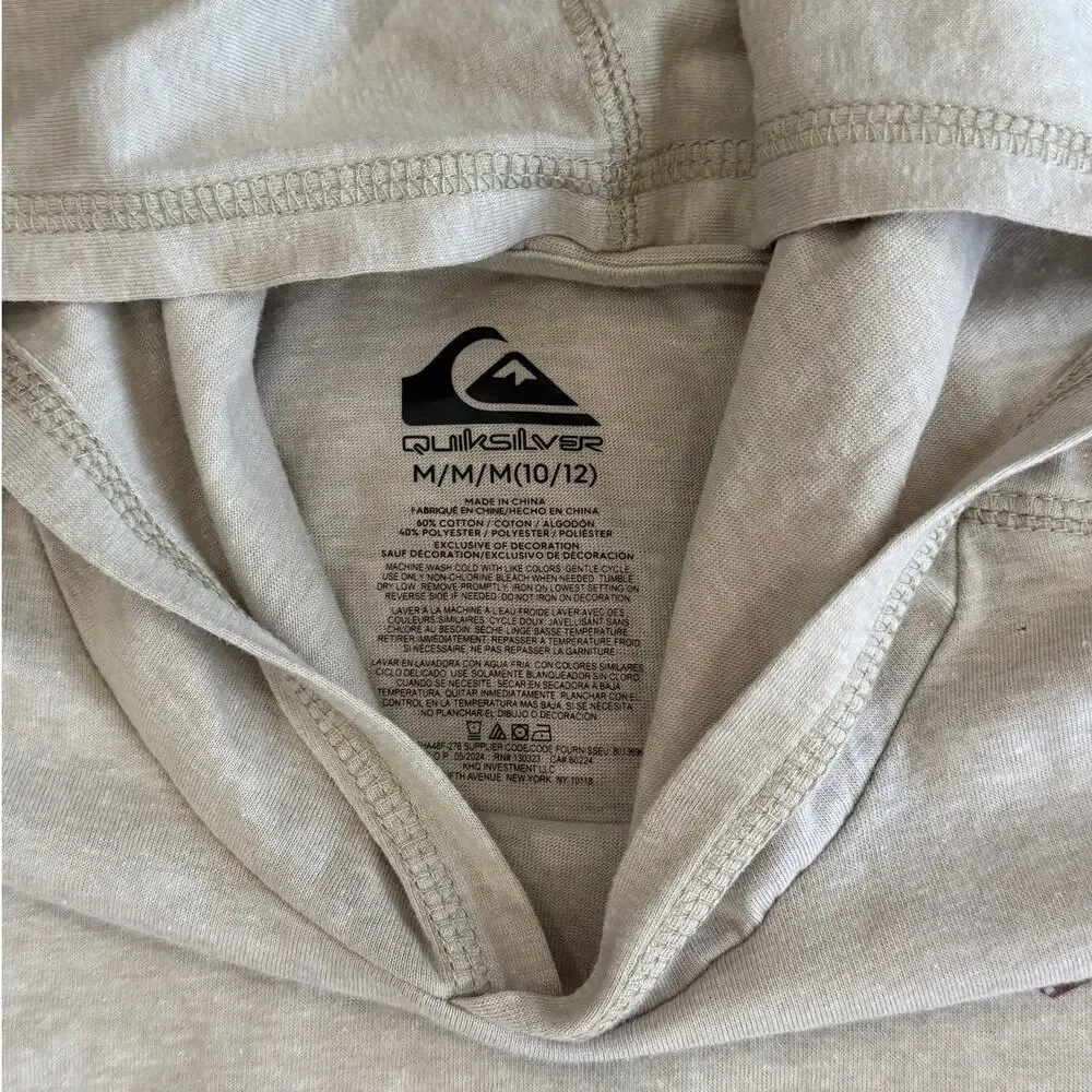 QUIKSILVER Boys Long Sleeve Hooded Shirt Size Medium 10/12